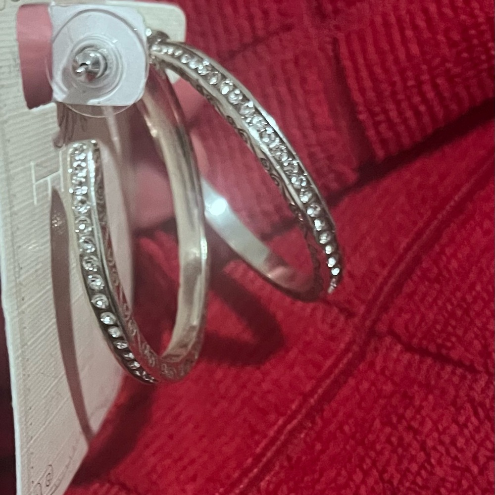 Brighton Swarovski Crystal Hoop Earrings